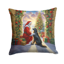 Load image into Gallery viewer, Flat-Coated Retriever and Santa Claus Throw Pillow - 14x14 Decorative Pillow – Art for Your Home &amp; Patio