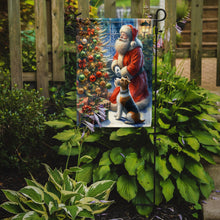 Load image into Gallery viewer, Fox Terrier with Santa Garden Flag – Christmas Dog Yard Decor