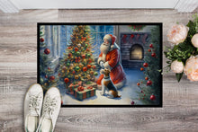 Load image into Gallery viewer, Fox Terrier and Santa Claus Doormat-24x36 Indoor / Outdoor Rug | Made in USA