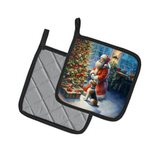 Load image into Gallery viewer, Fox Terrier and Santa Claus Pot Holders - Set of 2 Decorative Kitchen Helpers | Made in the USA