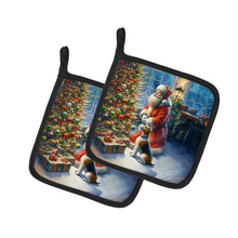 Load image into Gallery viewer, Fox Terrier and Santa Claus Pot Holders - Set of 2 Decorative Kitchen Helpers | Made in the USA