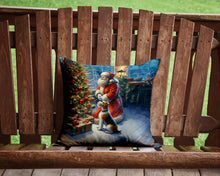 Load image into Gallery viewer, Fox Terrier and Santa Claus Throw Pillow - 14x14 Decorative Pillow – Art for Your Home &amp; Patio