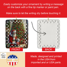 Load image into Gallery viewer, French Bulldog and Santa Claus Porcelain Ornament