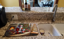 Load image into Gallery viewer, French Bulldog and Santa Claus Dish Drying Mat