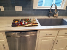 Load image into Gallery viewer, French Bulldog and Santa Claus Dish Drying Mat
