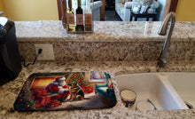 Load image into Gallery viewer, German Shepherd and Santa Claus Dish Drying Mat