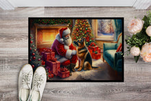 Load image into Gallery viewer, German Shepherd and Santa Claus Doormat-24x36 Indoor / Outdoor Rug | Made in USA