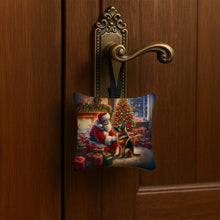 Load image into Gallery viewer, German Shepherd and Santa Claus Hanging Square Fabric Ornament 3.5 × 3.5