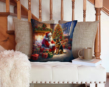 Load image into Gallery viewer, German Shepherd and Santa Claus Throw Pillow - 14x14 Decorative Pillow – Art for Your Home &amp; Patio