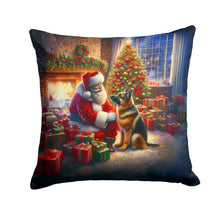 Load image into Gallery viewer, German Shepherd and Santa Claus Throw Pillow