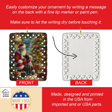 Load image into Gallery viewer, German Shorthaired Pointer and Santa Claus Porcelain Ornament