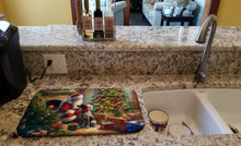 Load image into Gallery viewer, German Shorthaired Pointer and Santa Claus Dish Drying Mat
