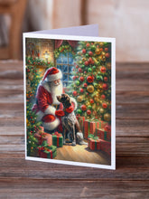Load image into Gallery viewer, German Shorthaired Pointer and Santa Claus Greeting Cards - Blank Note Cards – 8-Pack of Artist-Designed Cards with Envelopes