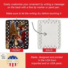 Load image into Gallery viewer, German Wirehaired Pointer and Santa Claus Porcelain Ornament
