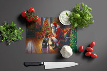Load image into Gallery viewer, German Wirehaired Pointer and Santa Claus Glass Cutting Boards – Durable, Decorative Kitchen Art