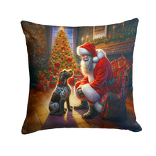 Load image into Gallery viewer, German Wirehaired Pointer and Santa Claus Throw Pillow
