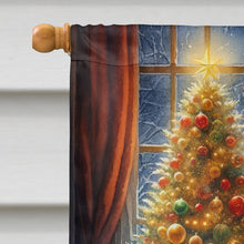 Load image into Gallery viewer, Golden Retriever and Santa Claus House Flag