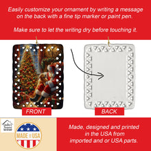 Load image into Gallery viewer, Golden Retriever and Santa Claus Porcelain Ornament