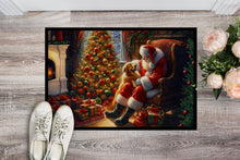 Load image into Gallery viewer, Golden Retriever and Santa Claus Doormat-24x36 Indoor / Outdoor Rug | Made in USA