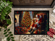 Load image into Gallery viewer, Golden Retriever and Santa Claus Doormat-24x36 Indoor / Outdoor Rug | Made in USA