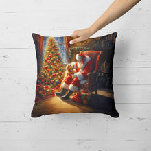 Load image into Gallery viewer, Golden Retriever and Santa Claus Throw Pillow