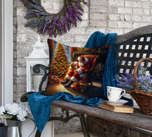 Load image into Gallery viewer, Golden Retriever and Santa Claus Throw Pillow