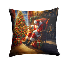 Load image into Gallery viewer, Golden Retriever and Santa Claus Throw Pillow