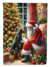 Load image into Gallery viewer, Gordon Setter with Santa Garden Flag – Christmas Dog Yard Decor
