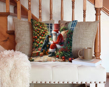 Load image into Gallery viewer, Gordon Setter and Santa Claus Throw Pillow - 14x14 Decorative Pillow – Art for Your Home &amp; Patio