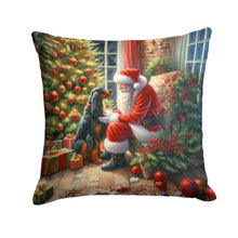 Load image into Gallery viewer, Gordon Setter and Santa Claus Throw Pillow - 14x14 Decorative Pillow – Art for Your Home &amp; Patio