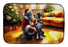 Load image into Gallery viewer, Great Dane and Santa Claus Dish Drying Mat