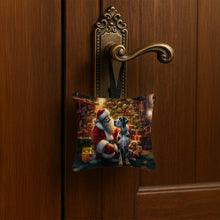 Load image into Gallery viewer, Great Dane and Santa Claus Hanging Square Fabric Ornament 3.5 × 3.5