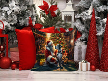 Load image into Gallery viewer, Great Dane and Santa Claus Throw Pillow - 14x14 Decorative Pillow – Art for Your Home &amp; Patio