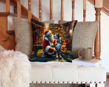 Load image into Gallery viewer, Great Dane and Santa Claus Throw Pillow - 14x14 Decorative Pillow – Art for Your Home &amp; Patio