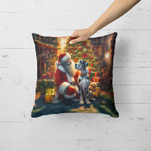 Load image into Gallery viewer, Great Dane and Santa Claus Throw Pillow
