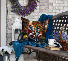 Load image into Gallery viewer, Great Dane and Santa Claus Throw Pillow