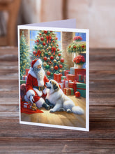 Load image into Gallery viewer, Great Pyrenees and Santa Claus Greeting Cards - Blank Note Cards – 8-Pack of Artist-Designed Cards with Envelopes