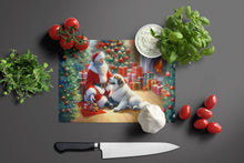 Load image into Gallery viewer, Great Pyrenees and Santa Claus Glass Cutting Boards – Durable, Decorative Kitchen Art