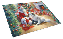 Load image into Gallery viewer, Great Pyrenees and Santa Claus Glass Cutting Boards – Durable, Decorative Kitchen Art
