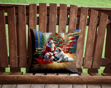 Load image into Gallery viewer, Great Pyrenees and Santa Claus Throw Pillow - 14x14 Decorative Pillow – Art for Your Home &amp; Patio
