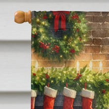 Load image into Gallery viewer, Great Pyrenees and Santa Claus House Flag