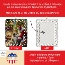 Load image into Gallery viewer, Great Pyrenees and Santa Claus Porcelain Ornament