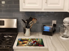Load image into Gallery viewer, Great Pyrenees and Santa Claus Glass Cutting Boards – Durable, Decorative Kitchen Art