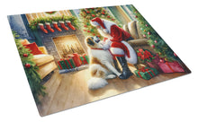 Load image into Gallery viewer, Great Pyrenees and Santa Claus Glass Cutting Boards – Durable, Decorative Kitchen Art