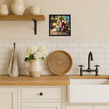 Load image into Gallery viewer, Great Pyrenees and Santa Claus Framed Metal Print