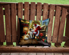 Load image into Gallery viewer, Great Pyrenees and Santa Claus Throw Pillow - 14x14 Decorative Pillow – Art for Your Home &amp; Patio