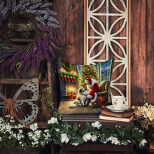 Load image into Gallery viewer, Great Pyrenees and Santa Claus Throw Pillow - 14x14 Decorative Pillow – Art for Your Home &amp; Patio