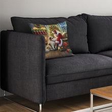 Load image into Gallery viewer, Great Pyrenees and Santa Claus Throw Pillow - 14x14 Decorative Pillow – Art for Your Home &amp; Patio