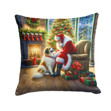 Load image into Gallery viewer, Great Pyrenees and Santa Claus Throw Pillow - 14x14 Decorative Pillow – Art for Your Home &amp; Patio