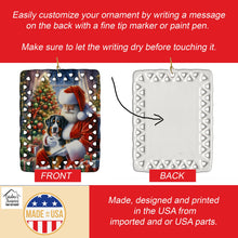 Load image into Gallery viewer, Greater Swiss Mountain Dog and Santa Claus Porcelain Ornament